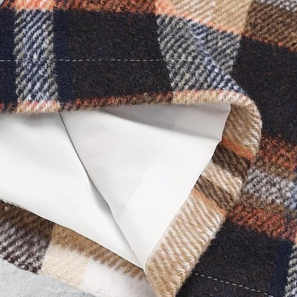 Plaid High Waisted Skirt Womens Short Mini Straight Wool Flannel Winter Fall - Picture 9 of 11